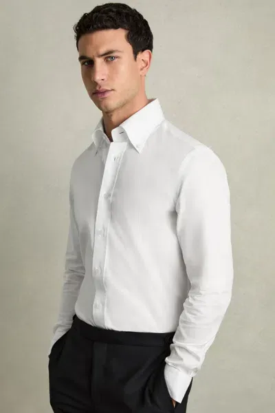 Reiss White Allora Regular Fit 100% Cotton Button Down Shirt