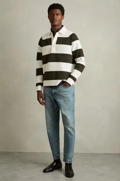 Reiss White/dark Green Trafalgar Rugby-stripe Long-sleeve T-shirt