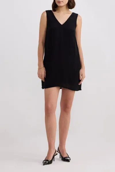 Reistor Midnight Muse V-neck Short Dress In Black