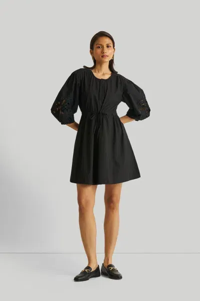 Reistor Shirt Dress With Balloon Sleeves In Black