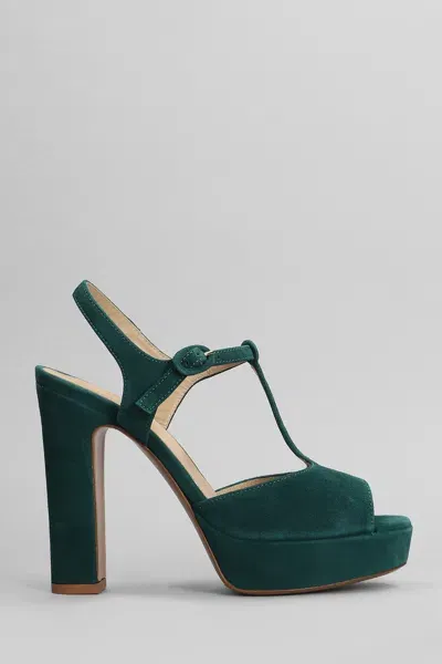 Relac Sandals In Green Suede