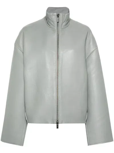 Remain Bonded Leather Jacket In Gray