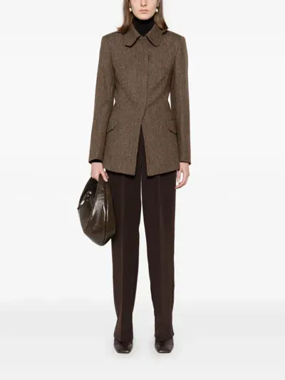 Remain Herringbone Blazer In Brown