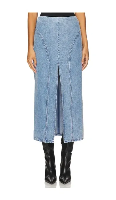 Remain Maxi Denim Skirt In Blue