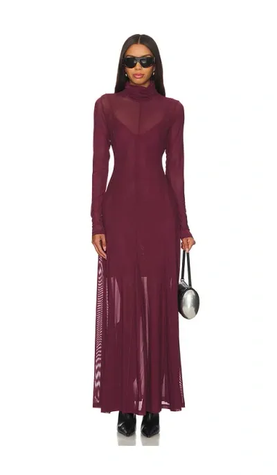 Remain Maxi Mesh Dress In Winetasting