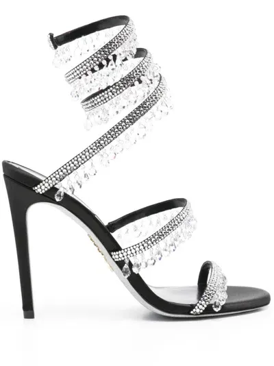 René Caovilla 105mm Cleo Sandals In Black