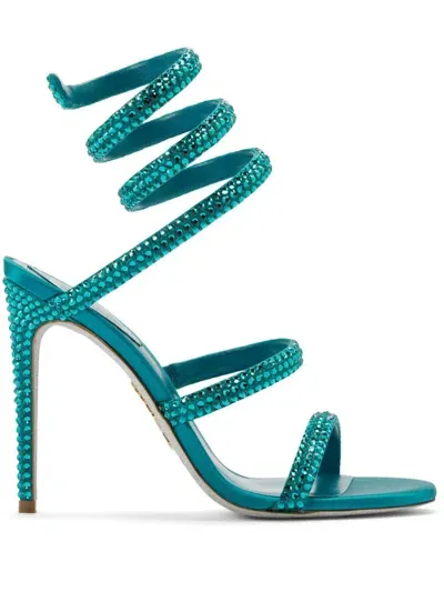 René Caovilla 105mm Cleo Sandals In Blue