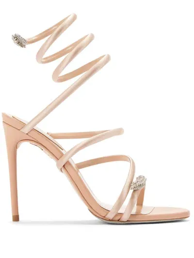 René Caovilla 105mm Cleo Sandals In Neutrals