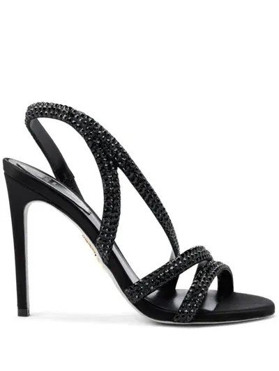 René Caovilla 105mm Lisa Sandals In Black