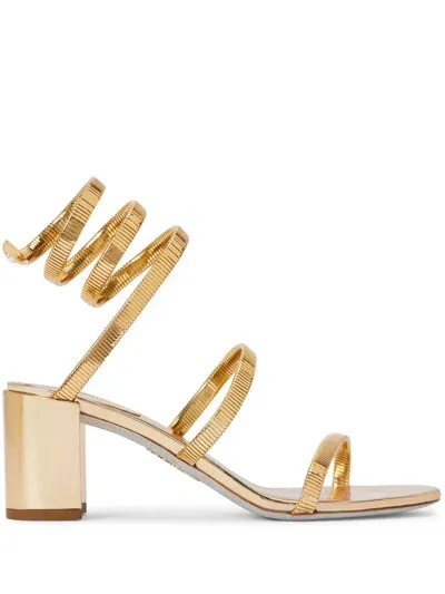 René Caovilla 80mm Juniper Sandals In Gold