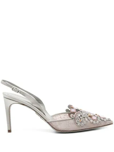 René Caovilla 90mm Veneziana Pumps In Grey