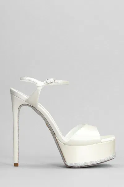 René Caovilla Anastasia Sandals In White Satin