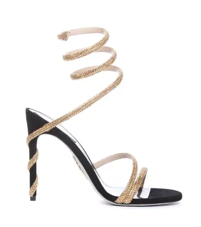 René Caovilla Margot Pump Sandals In Gold, Black