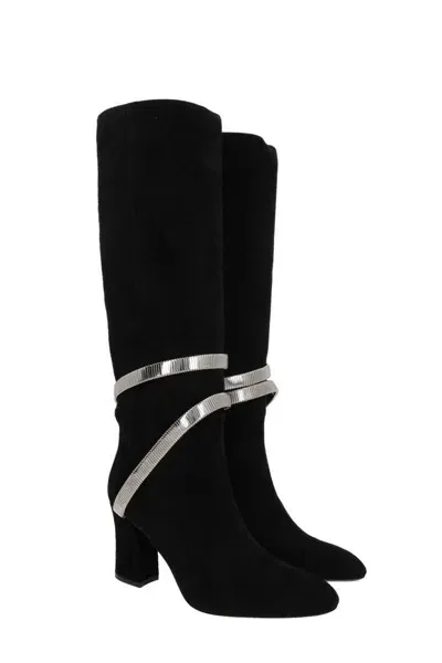 René Caovilla 80mm Juniper Boots In Black