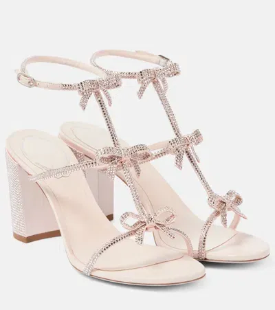 René Caovilla Catherina 80 Bow-detail Embellished Sandals In Gold