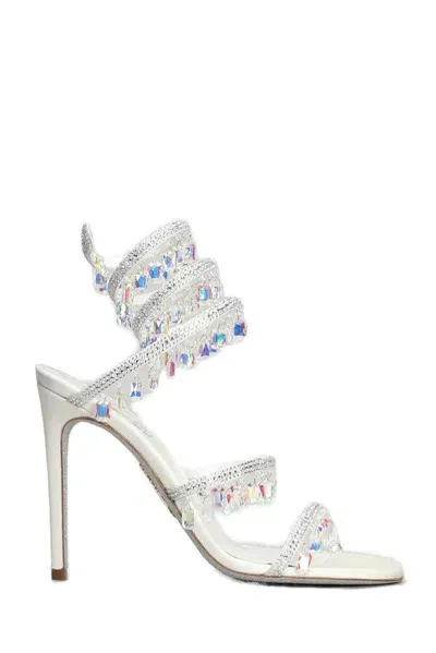 René Caovilla Chandelier Sandals In White