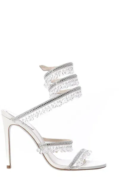 René Caovilla Rene Caovilla Embellished Ankle Strap Sandals In White