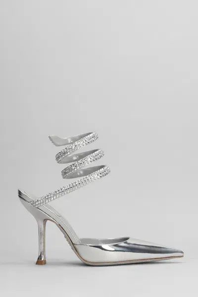 René Caovilla Cleo Pumps In Silver Patent Leather