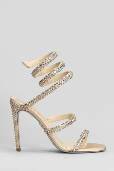 René Caovilla Cleo Sandals In Gold