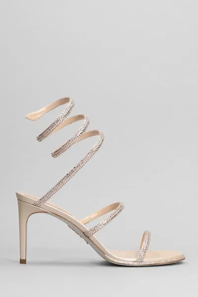 René Caovilla Rene Caovilla Womens Blush Cleo 80 Crystal-embellished Leather Heeled Sandals In Powder