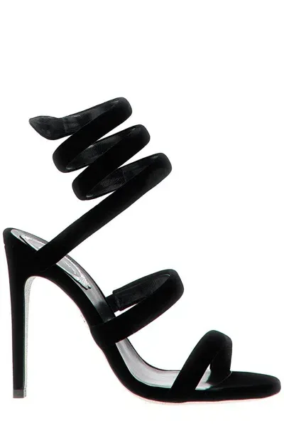 René Caovilla Black Cleo Heels