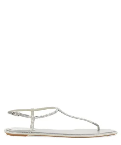 René Caovilla Diana Sandals In Silver