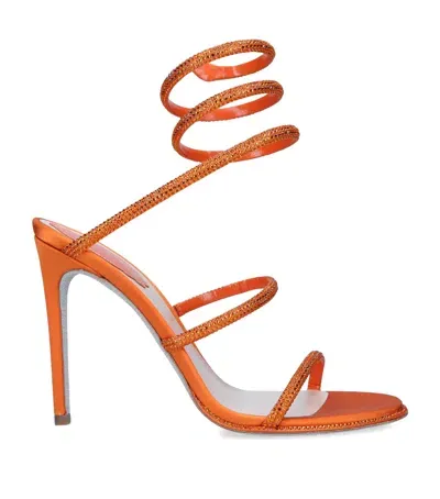 René Caovilla Embellished Cleo Sandals 105 In Orange