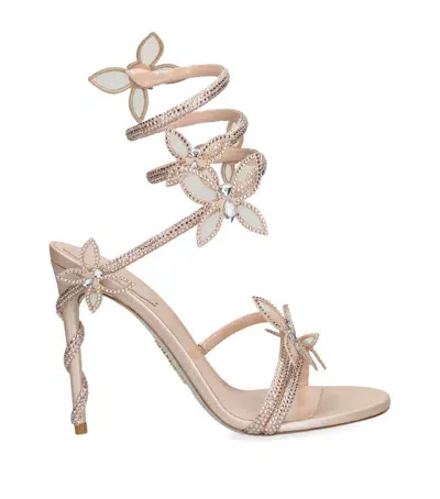 René Caovilla Embellished Margot Sandals 105 In Nude