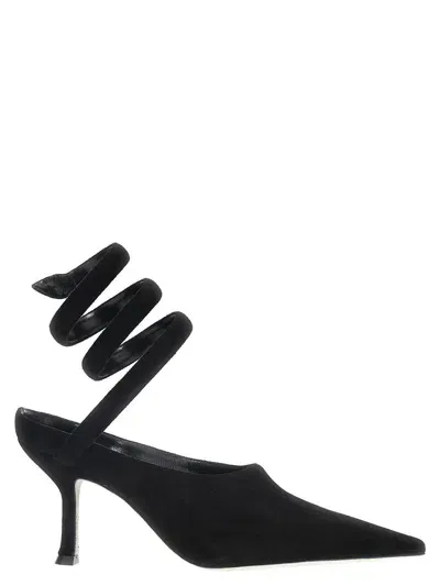 René Caovilla Grace Mules In Black