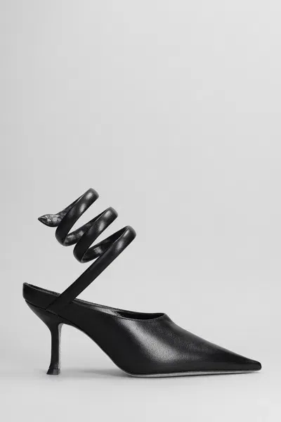 René Caovilla Grace Pupm Pumps In Black Leather