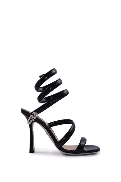 René Caovilla Heel Sandals In Black