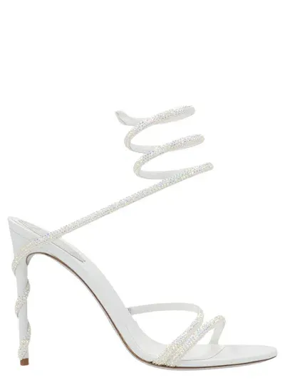 René Caovilla Margot Sandals In White