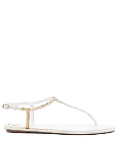 René Caovilla Rhinestione-embellished Sandals In White