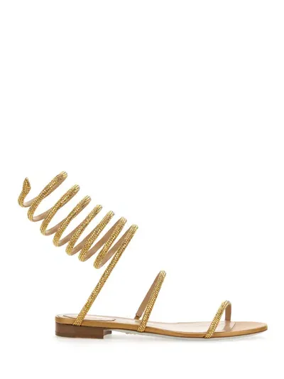 René Caovilla Sandal 105 Cleo In Gold