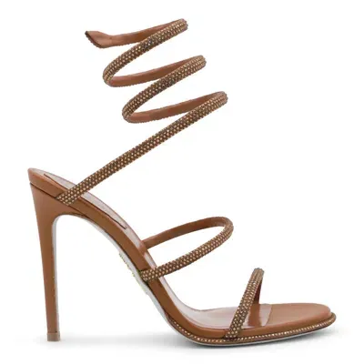 René Caovilla Tobacco Cleo Sandals In Brown