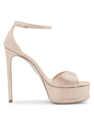 René Caovilla 135mm Open-toe Sandals In Neutrals