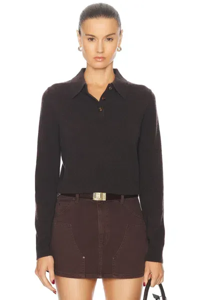 Renggli Long Sleeve Polo In Chocolate