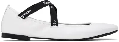 Repetto White Joana Ballerina Flats In 050 Blanc