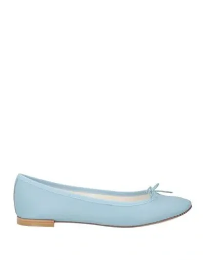 Repetto Woman Ballet Flats Sky Blue Size 12 Leather