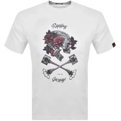 Replay Graphic T Shirt White