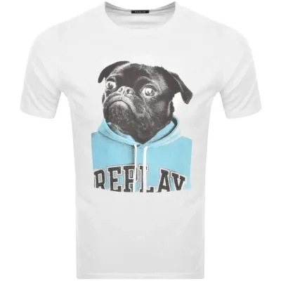 Replay Logo T Shirt White