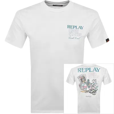 Replay Logo T Shirt White