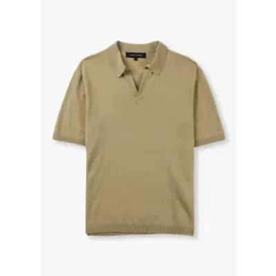 Replay Sartoriale Knitted Polo Shirt In Sand In Beige Fabric