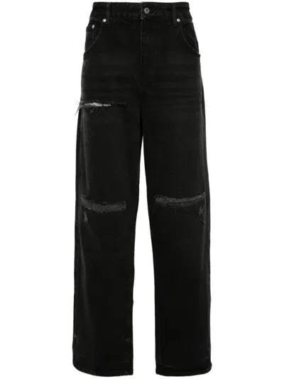 Represent R3d Destroyer Mid-rise Loose-fit Jeans In Black