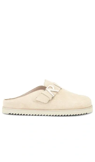 Represent Initial Suede Mules In Beige