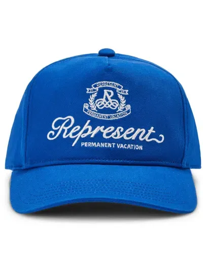 Represent Logo-embroidered Baseball Cap In Blau