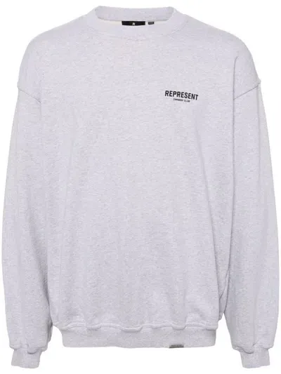 Represent Logo-printed Sweatshirt In Grey