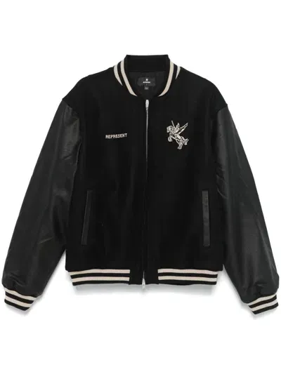 Represent Mascot Varsity Jacket In Black