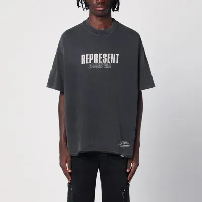 Represent Oversized Black Washed T-shirt With Logo