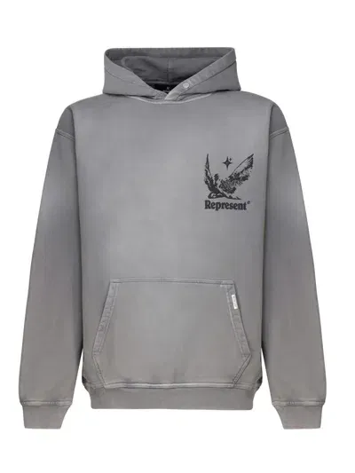 Represent Spirit Of Summer Cotton Hoodie In Grey